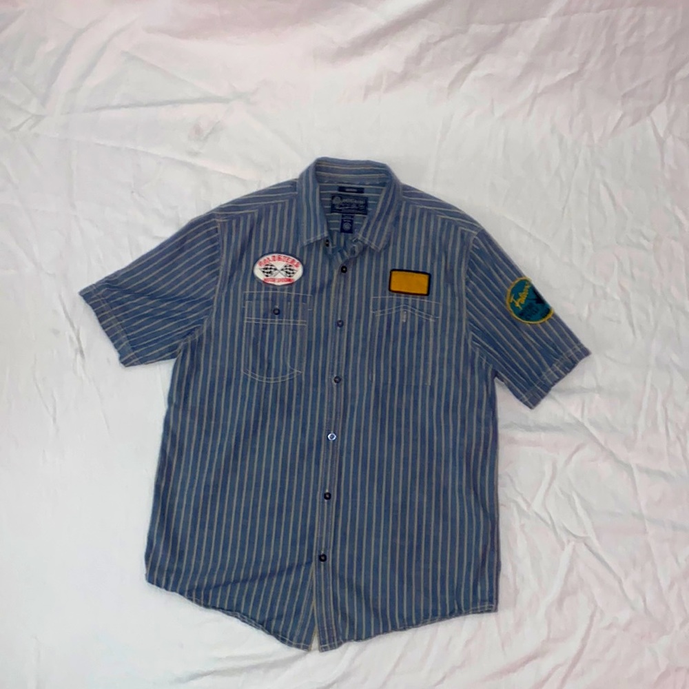 American rag button up tee shirt